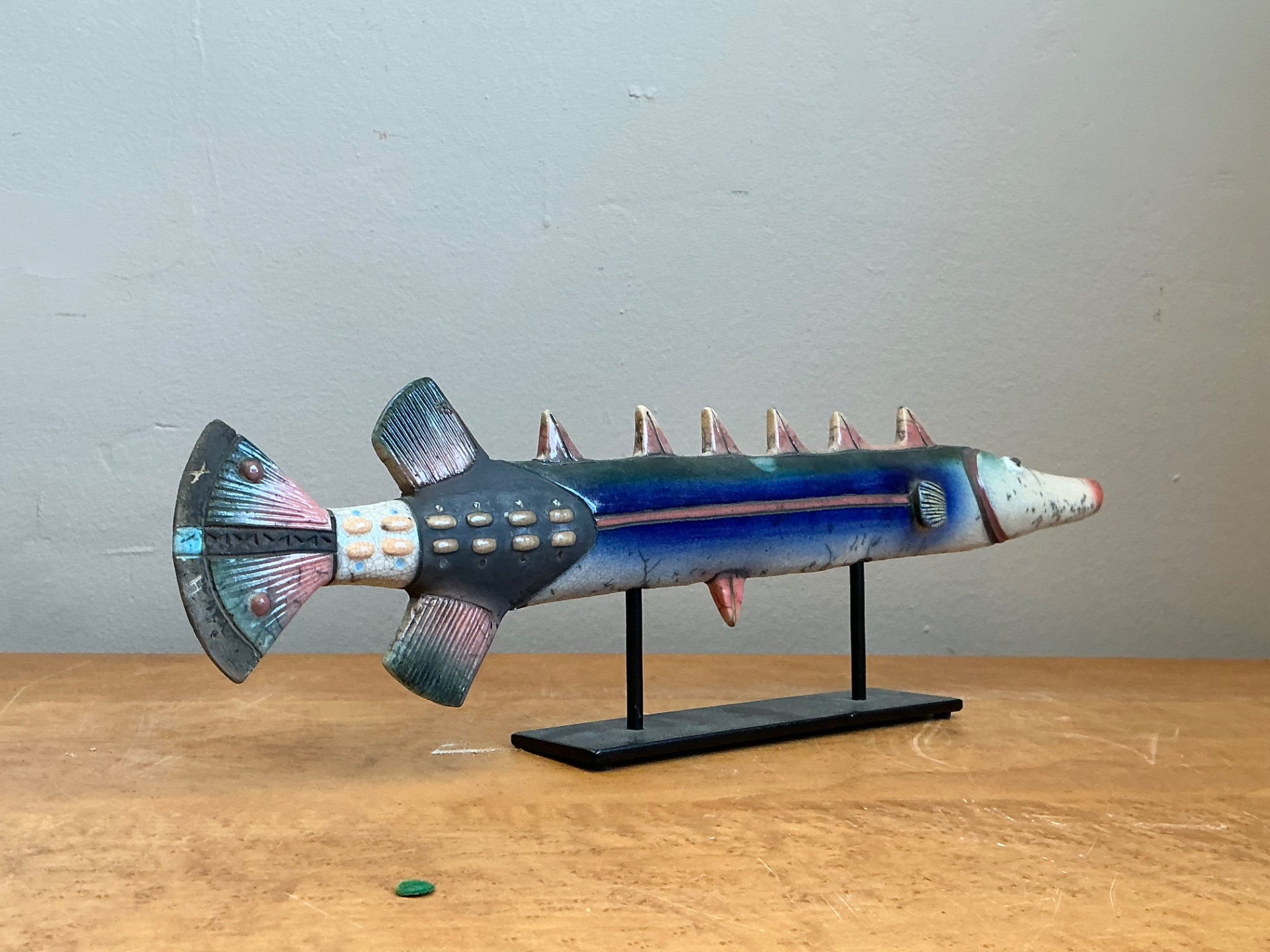 Vintage Ceramic Fish Sculpture - Top view
