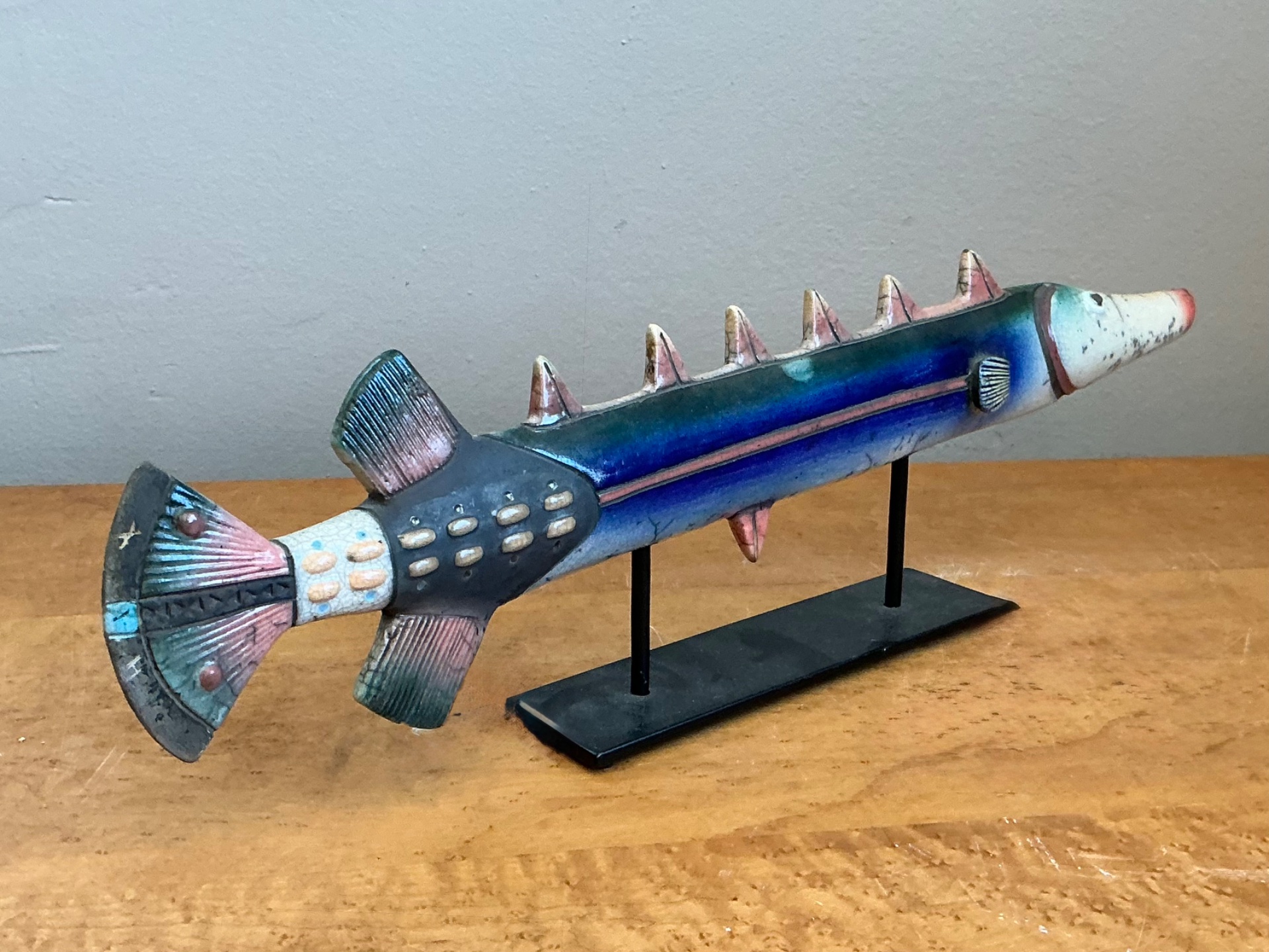 Vintage Ceramic Fish Sculpture - Side view
