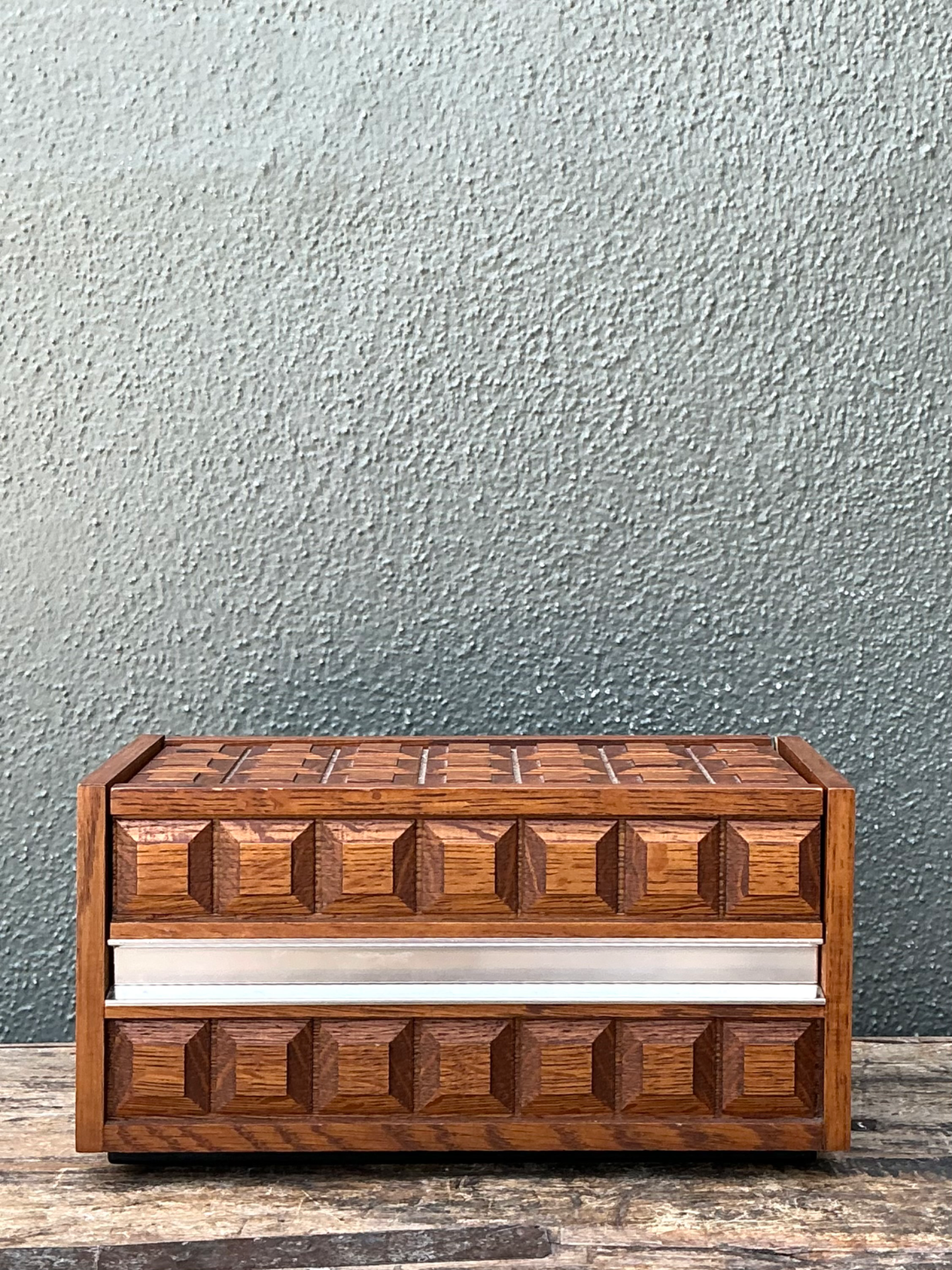 Retro Wood Telephone Box - Detail view