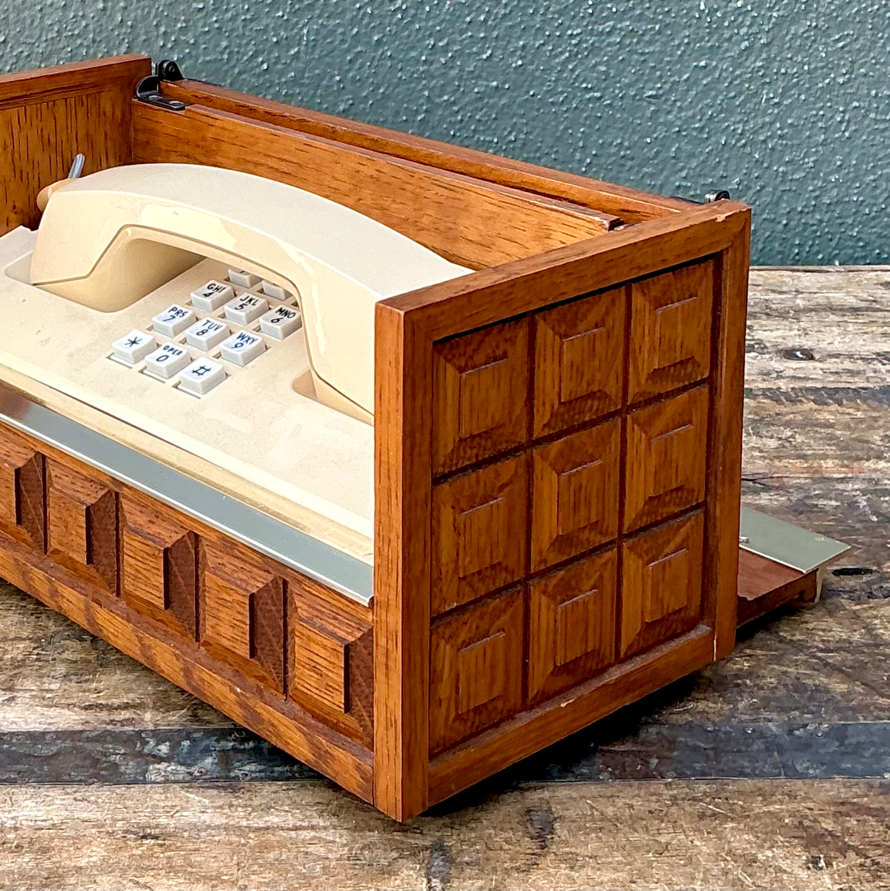 Retro Wood Telephone Box - Side view