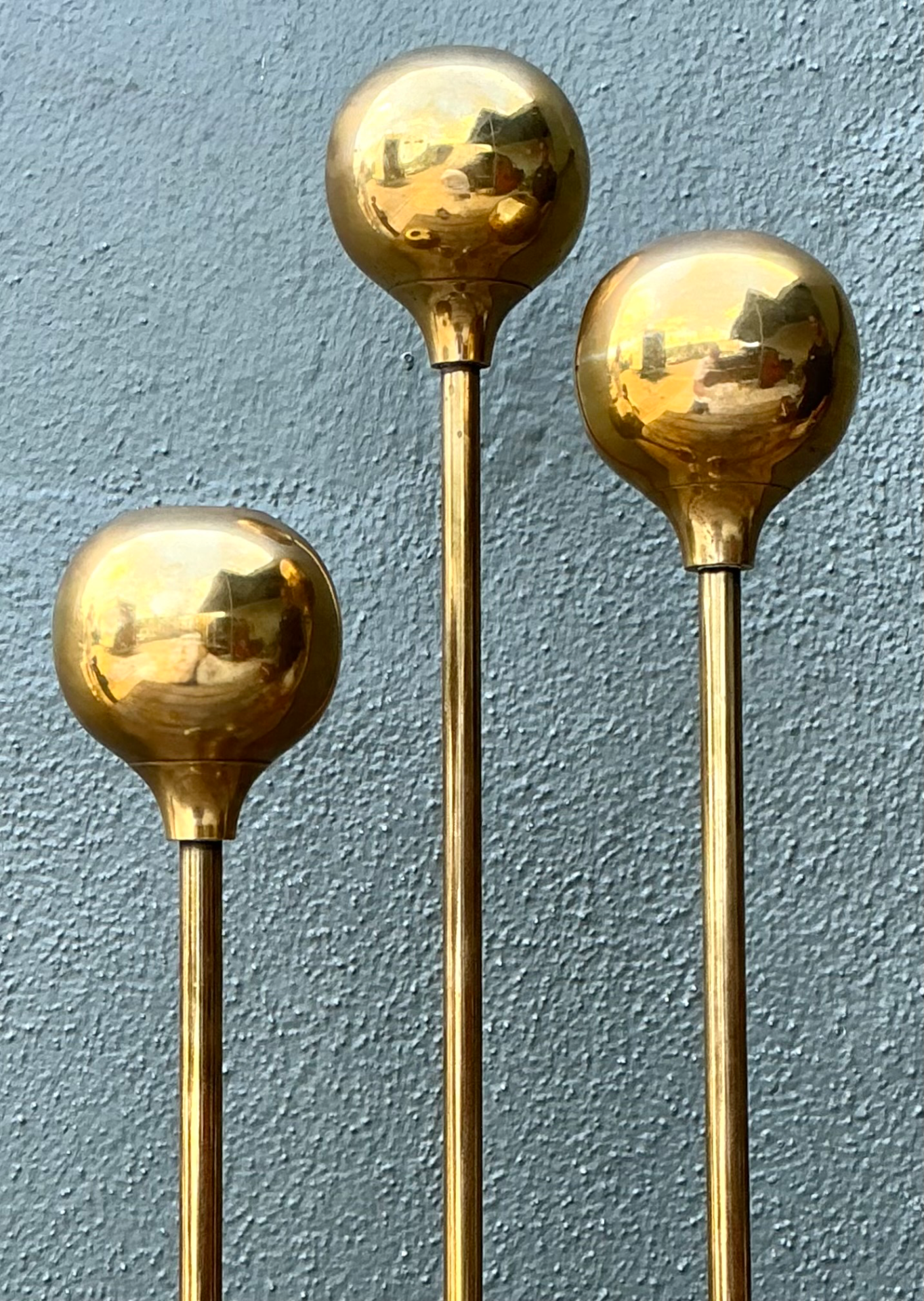 Vintage Brass Candle Holders - Set of Three - Back view