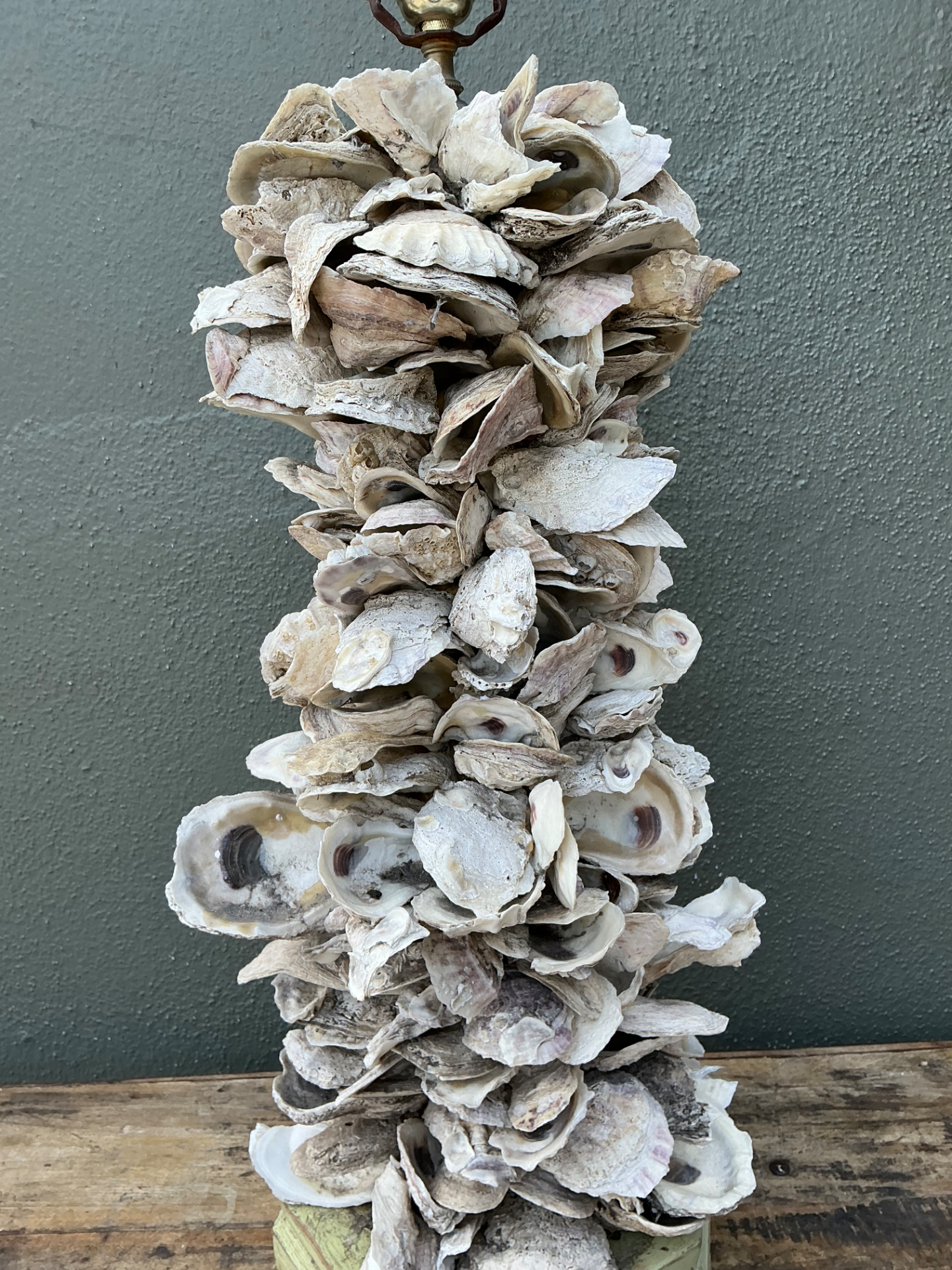 Vintage Oyster Shell Table Lamp - Back view