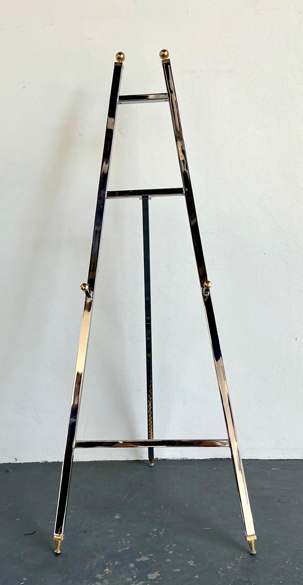 Vintage Chrome and Brass Easel - Side view