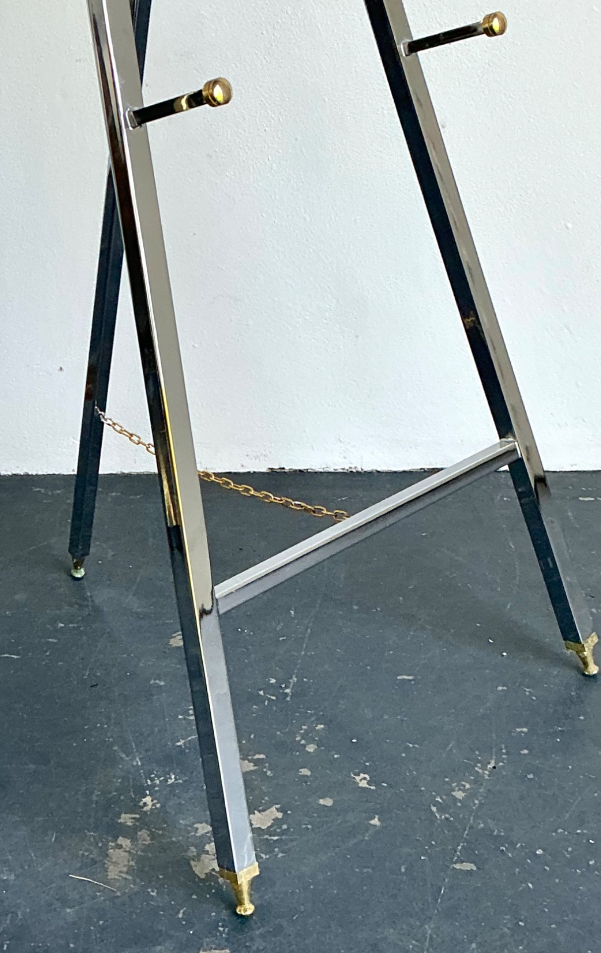 Vintage Chrome and Brass Easel - Back view