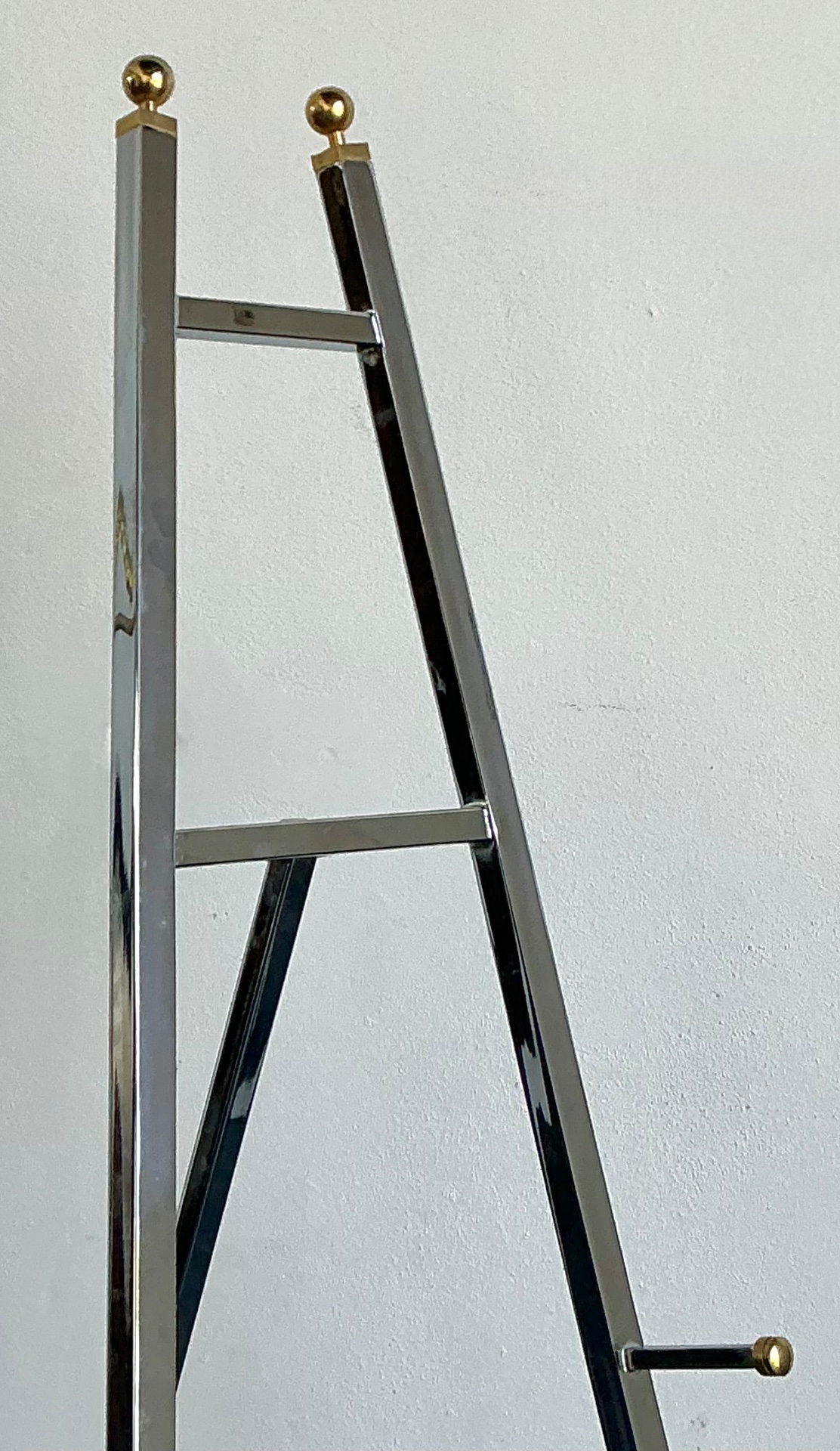 Vintage Chrome and Brass Easel - Detail view