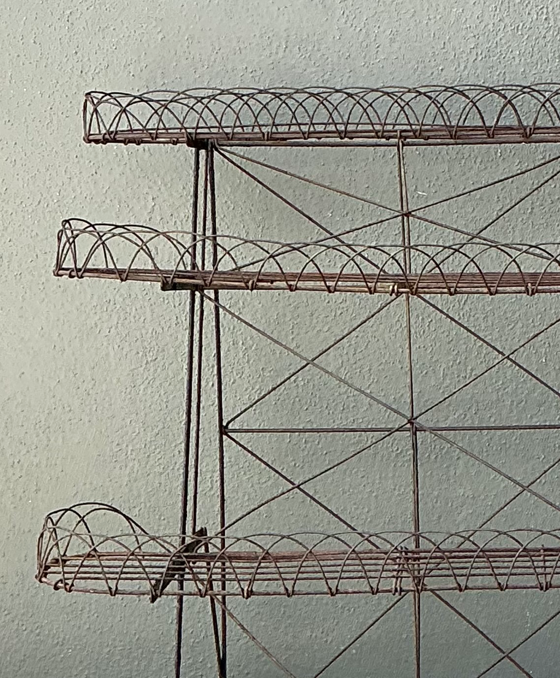 Vintage Three-Tier Wire Plant Stand - Detail view
