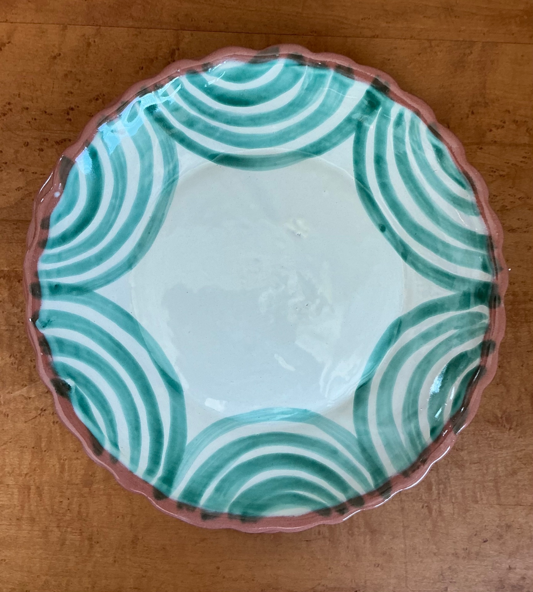 Vintage Casa Gusto “Caprichoso” Verde Dinner Plates - Set Of 8 - Back view