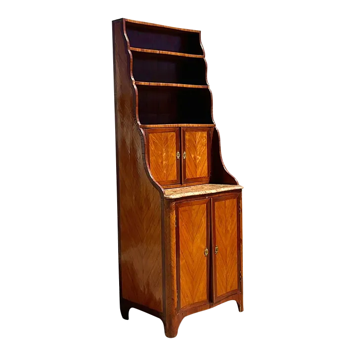 Late 19th Century Regency Chevron Inlay Cascading Cabinet - Detail view