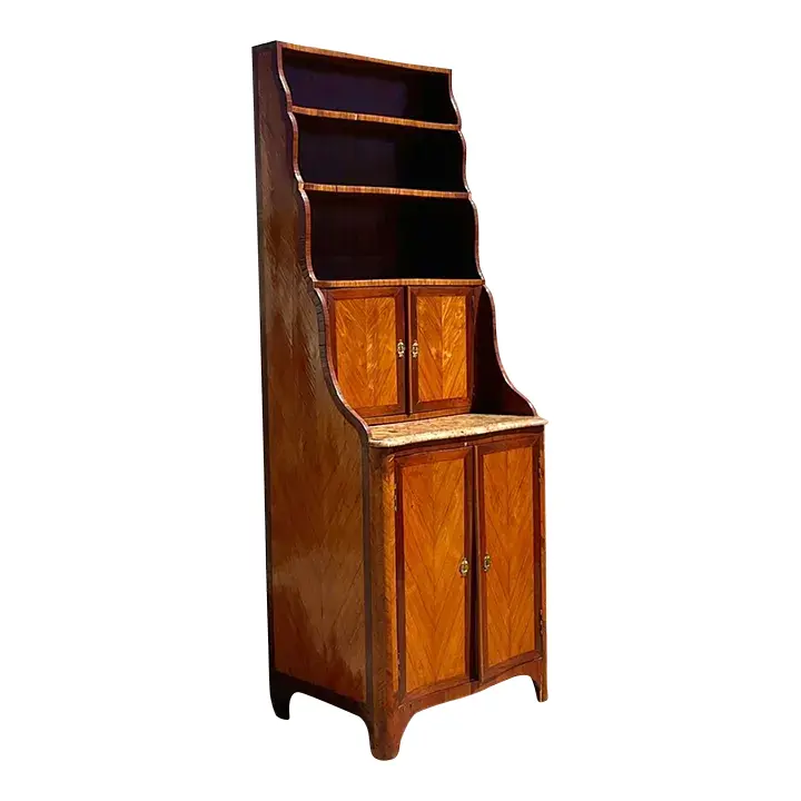 Late 19th Century Regency Chevron Inlay Cascading Cabinet