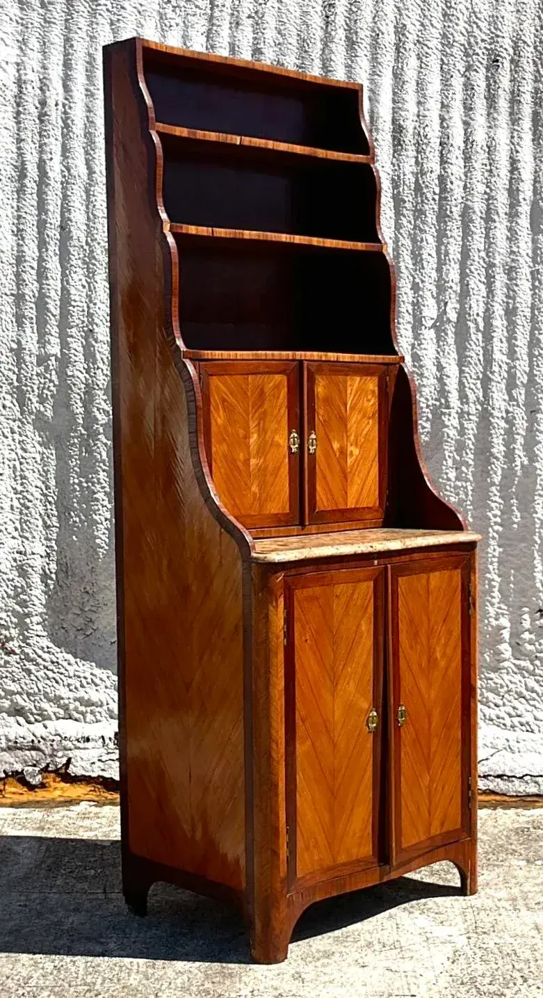 Late 19th Century Regency Chevron Inlay Cascading Cabinet - Side view