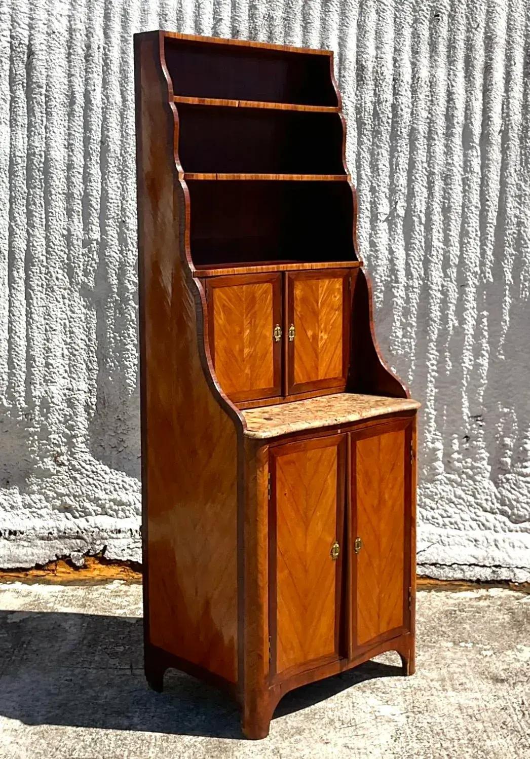Late 19th Century Regency Chevron Inlay Cascading Cabinet - Top view