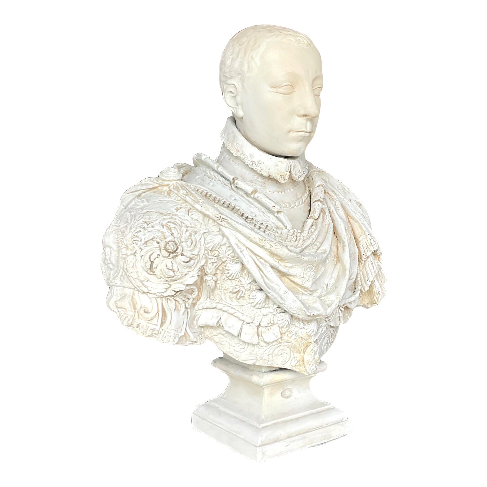 Late 19th Century Vintage Boho Plaster Bust of Moorish Man - Detail view
