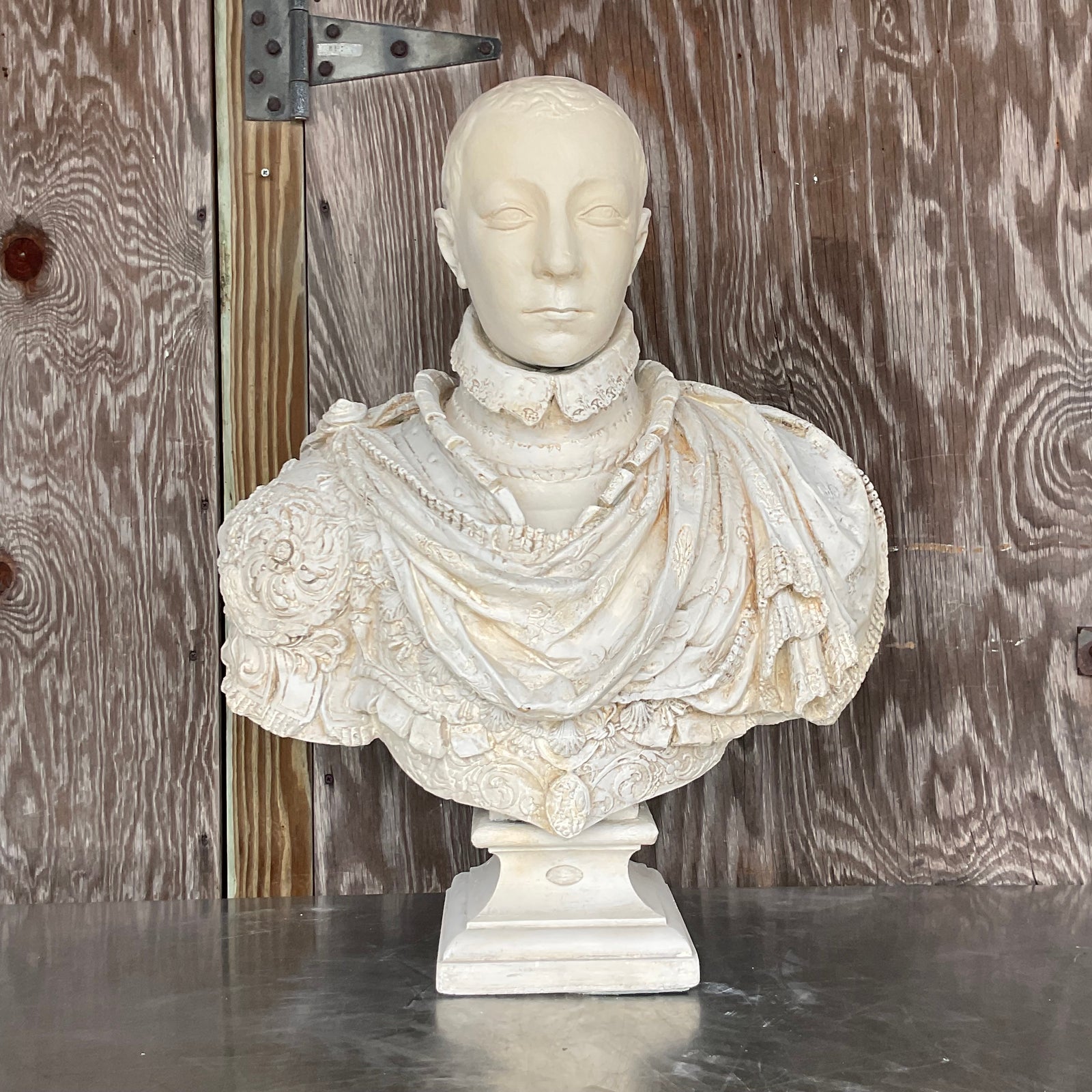 Late 19th Century Vintage Boho Plaster Bust of Moorish Man - Top view