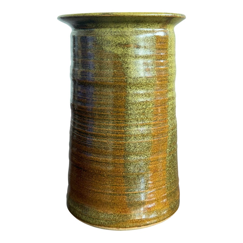 Late 20th Century Studio Pottery Glazed Ceramic Vase - Detail view