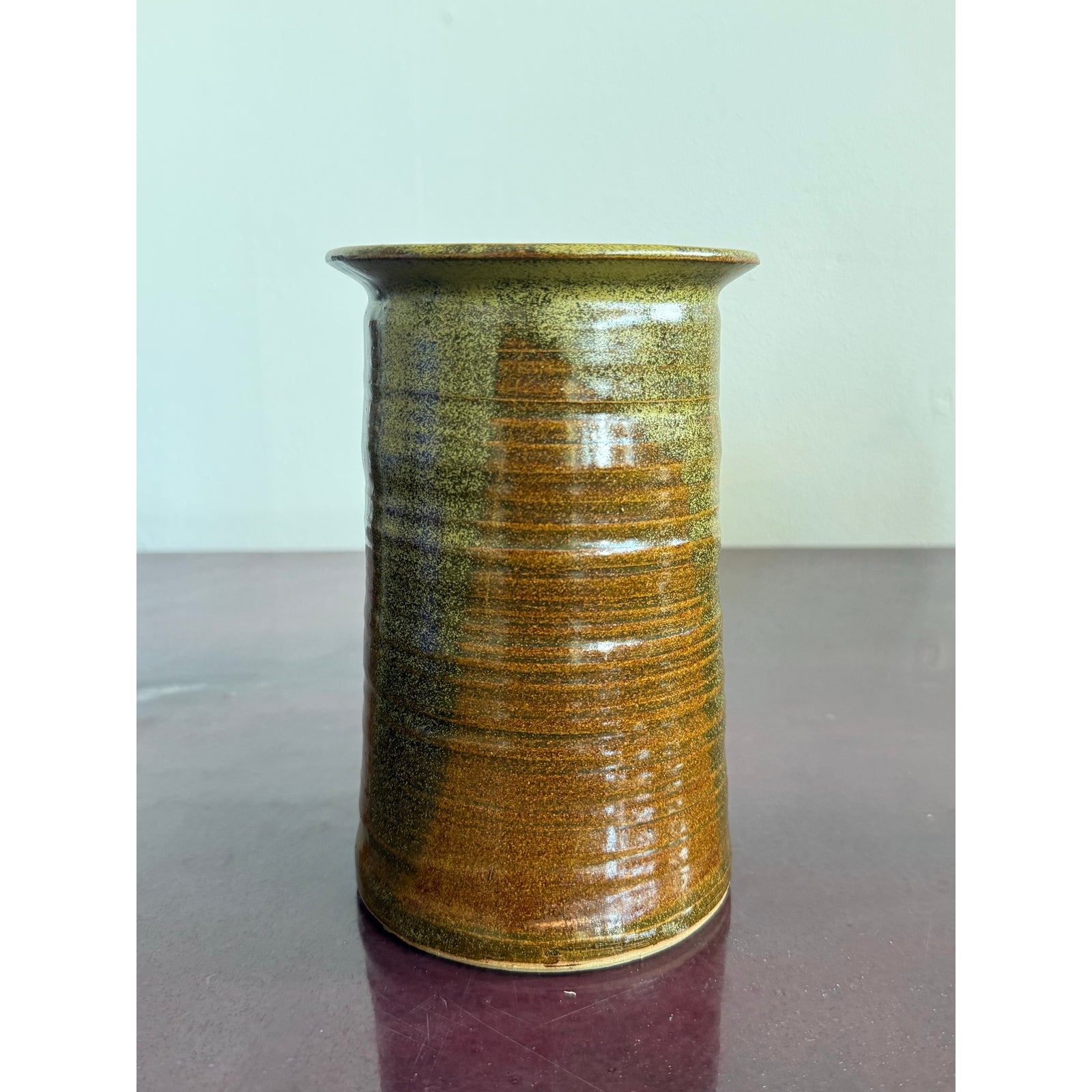 Late 20th Century Studio Pottery Glazed Ceramic Vase - Side view
