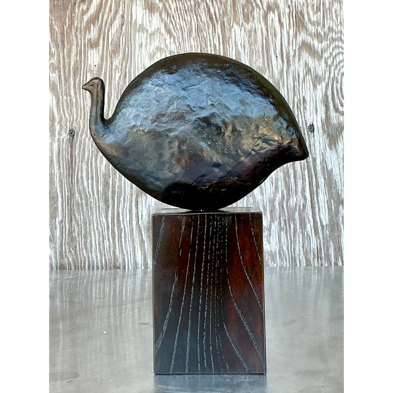 Late 20th Century Vintage Boho Abstract Bird Sculpture - Side view