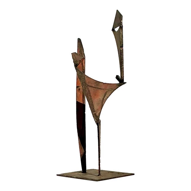 Late 20th Century Vintage Boho Abstract Torch Cut Steel Sculpture - Detail view