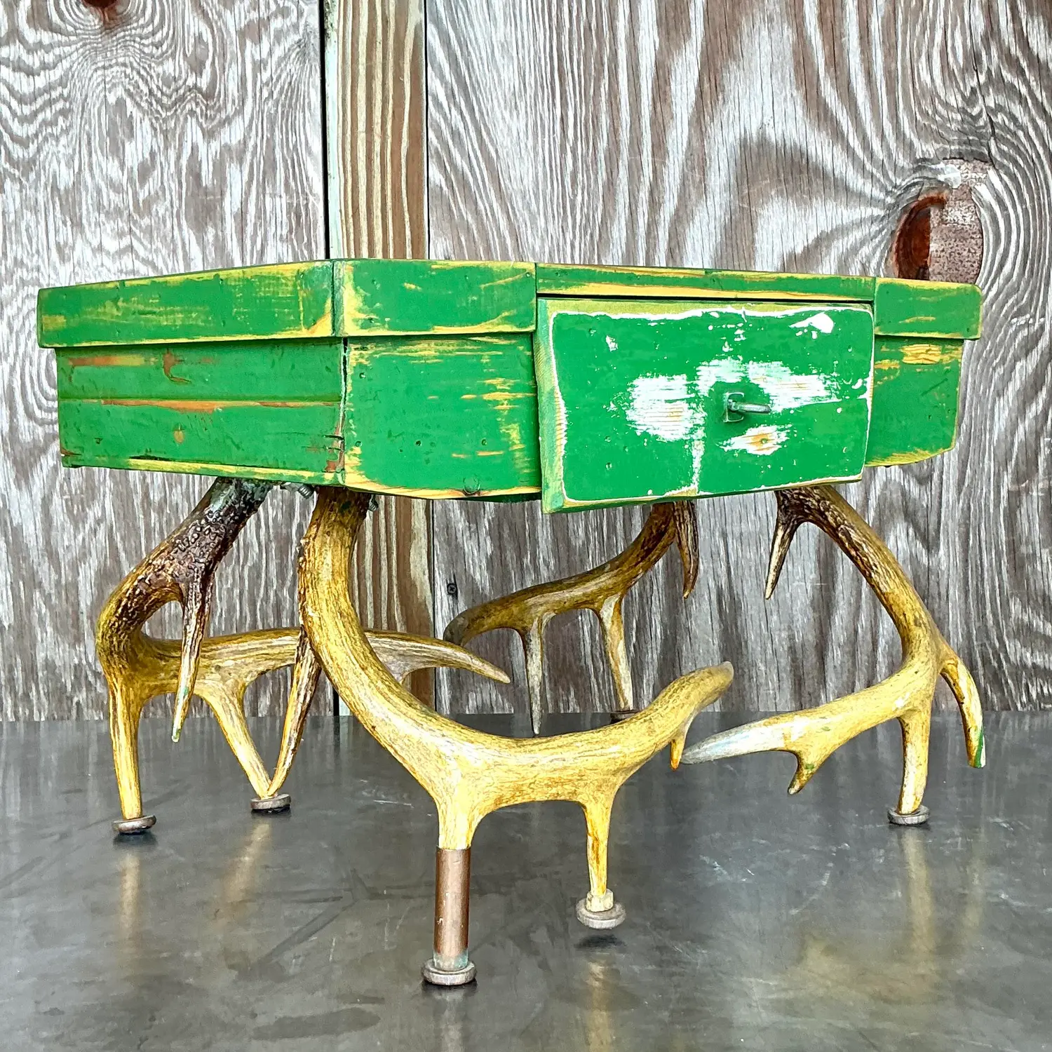 Late 20th Century Vintage Boho Antler Table - Top view