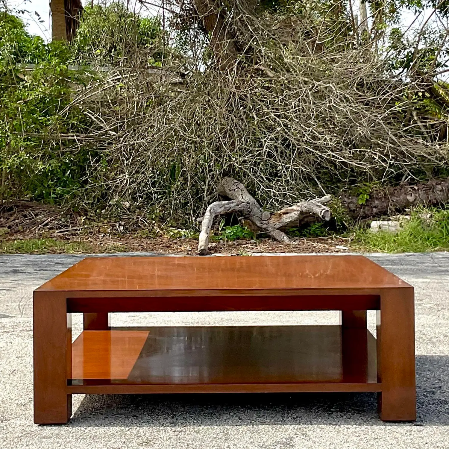 Late 20th Century Vintage Boho Nancy Corzine Lacquered Coffee Table - Back view