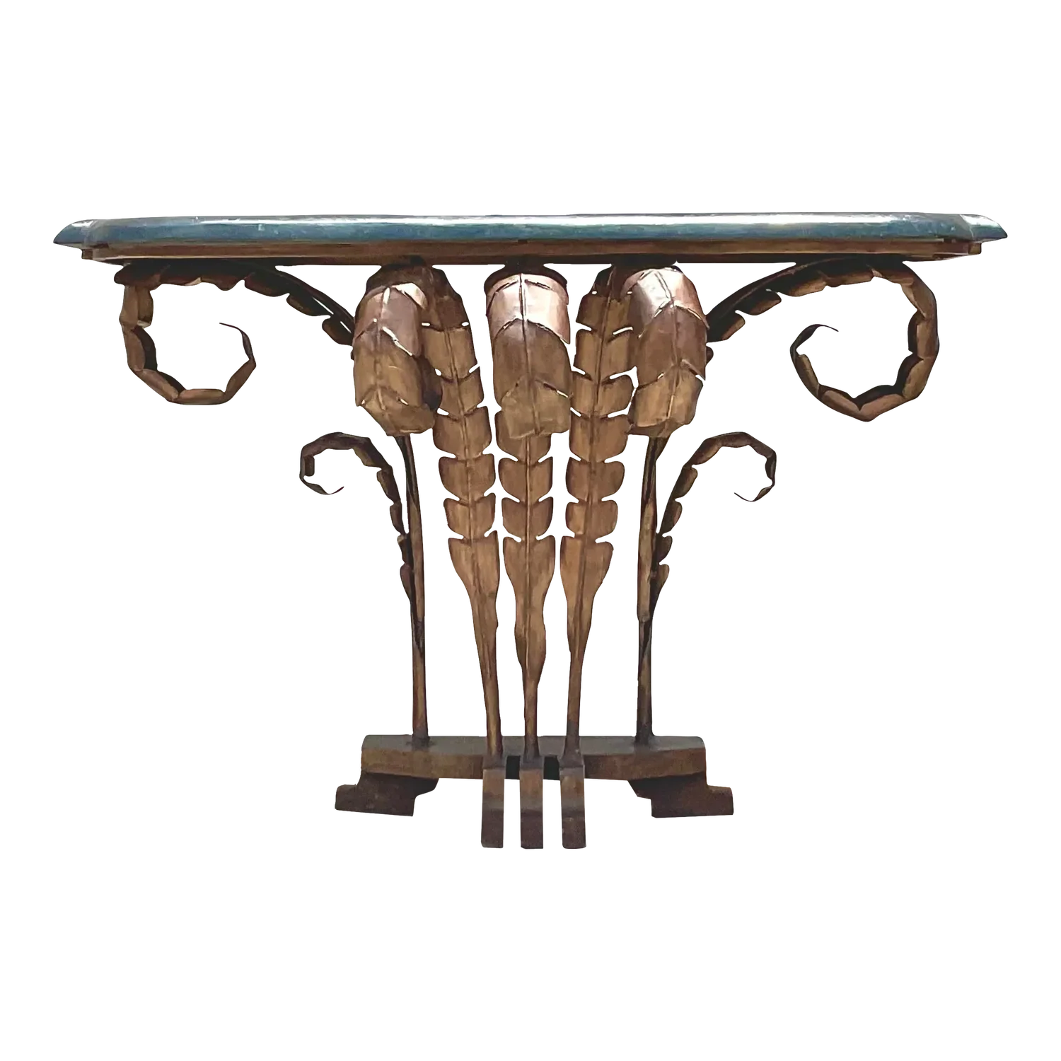Late 20th Century Vintage Boho Punch Cut Frond Console Table - Detail view