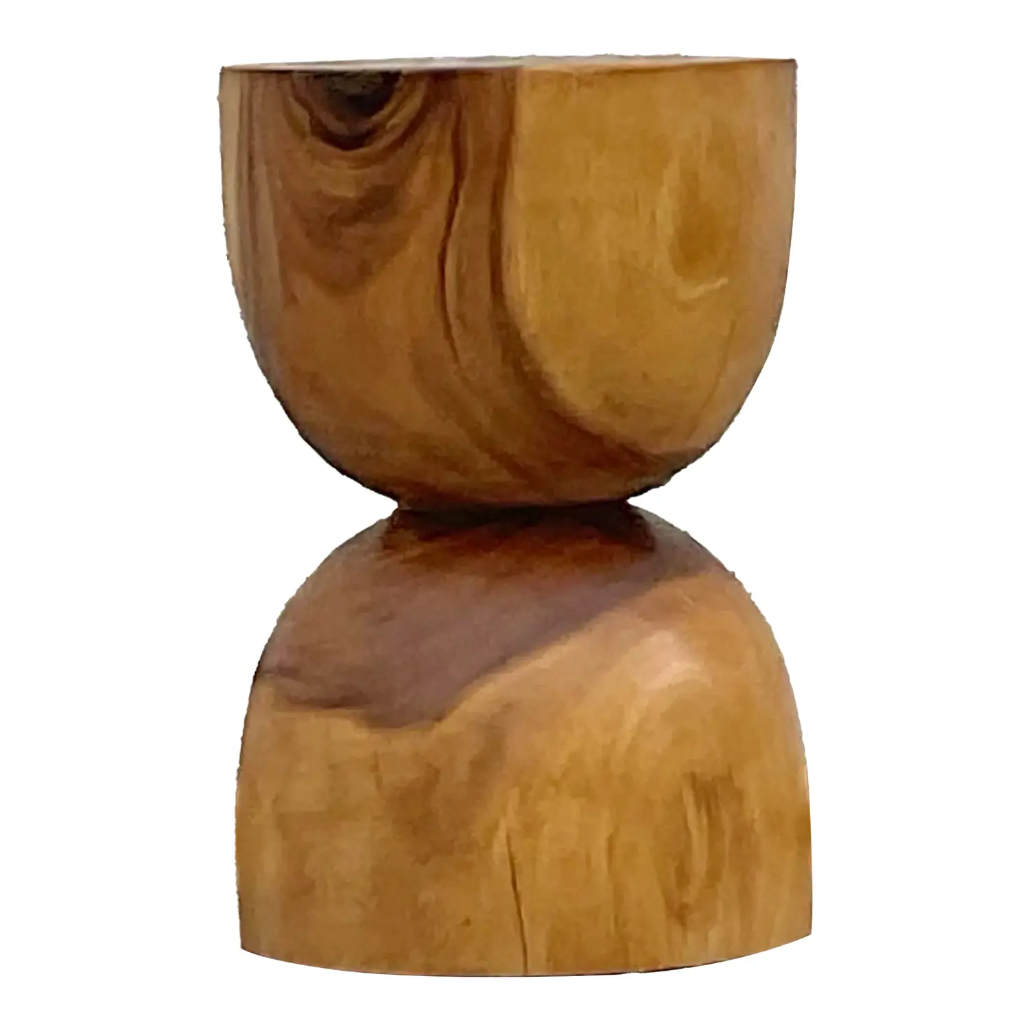 Late 20th Century Vintage Boho Wooden Hour Glass Stool