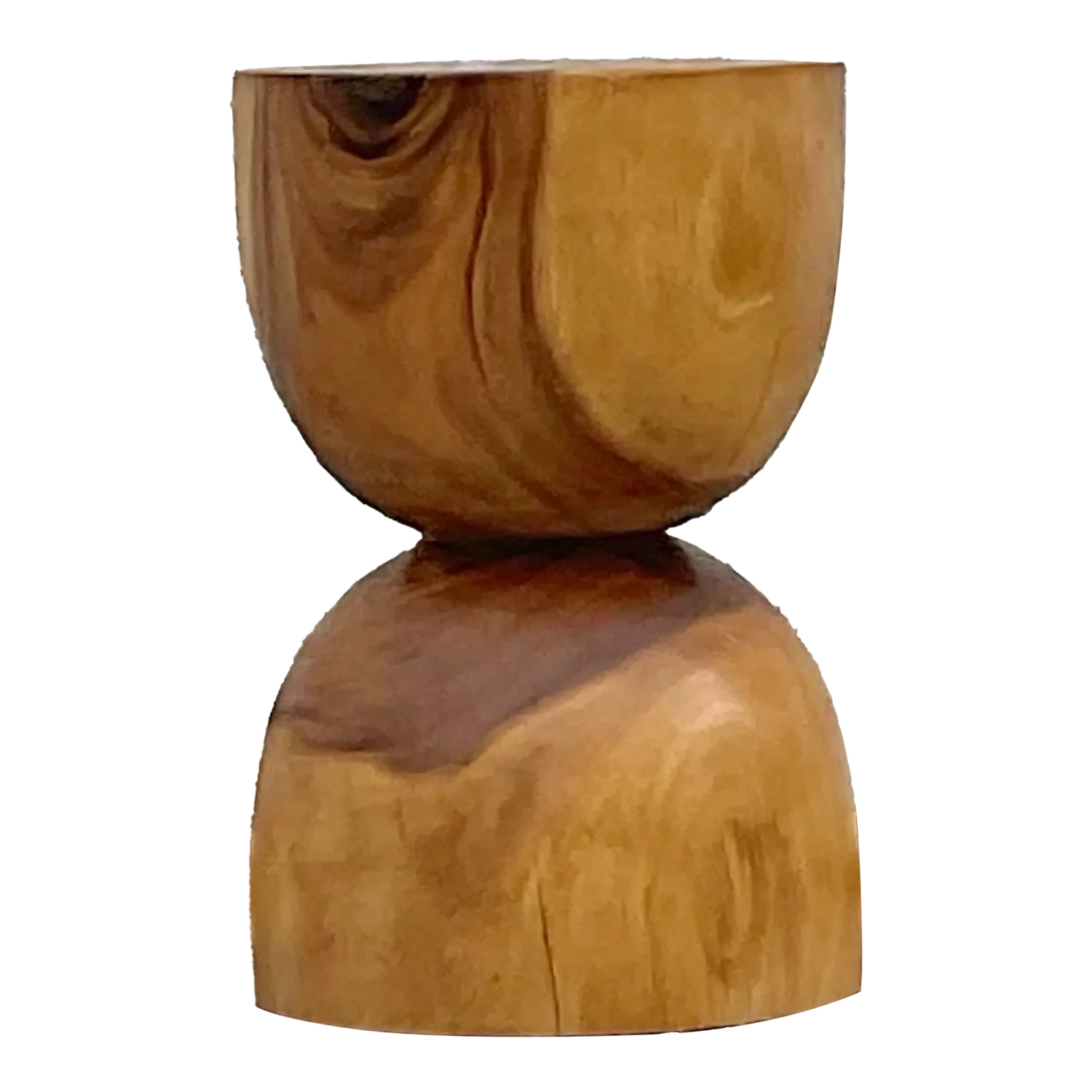 Late 20th Century Vintage Boho Wooden Hour Glass Stool - Detail view