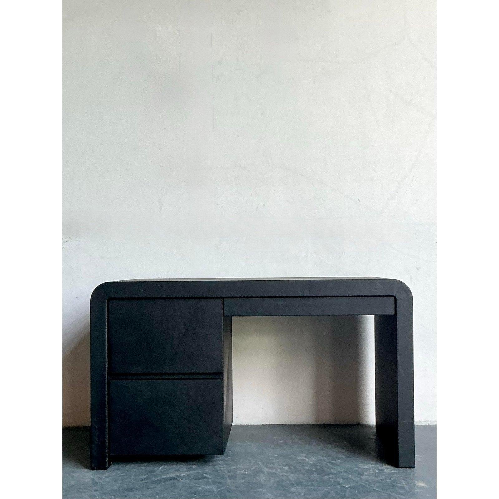 Late 20th Century Vintage Contemporary Signed Karl Springer Waterfall Desk - Detail view