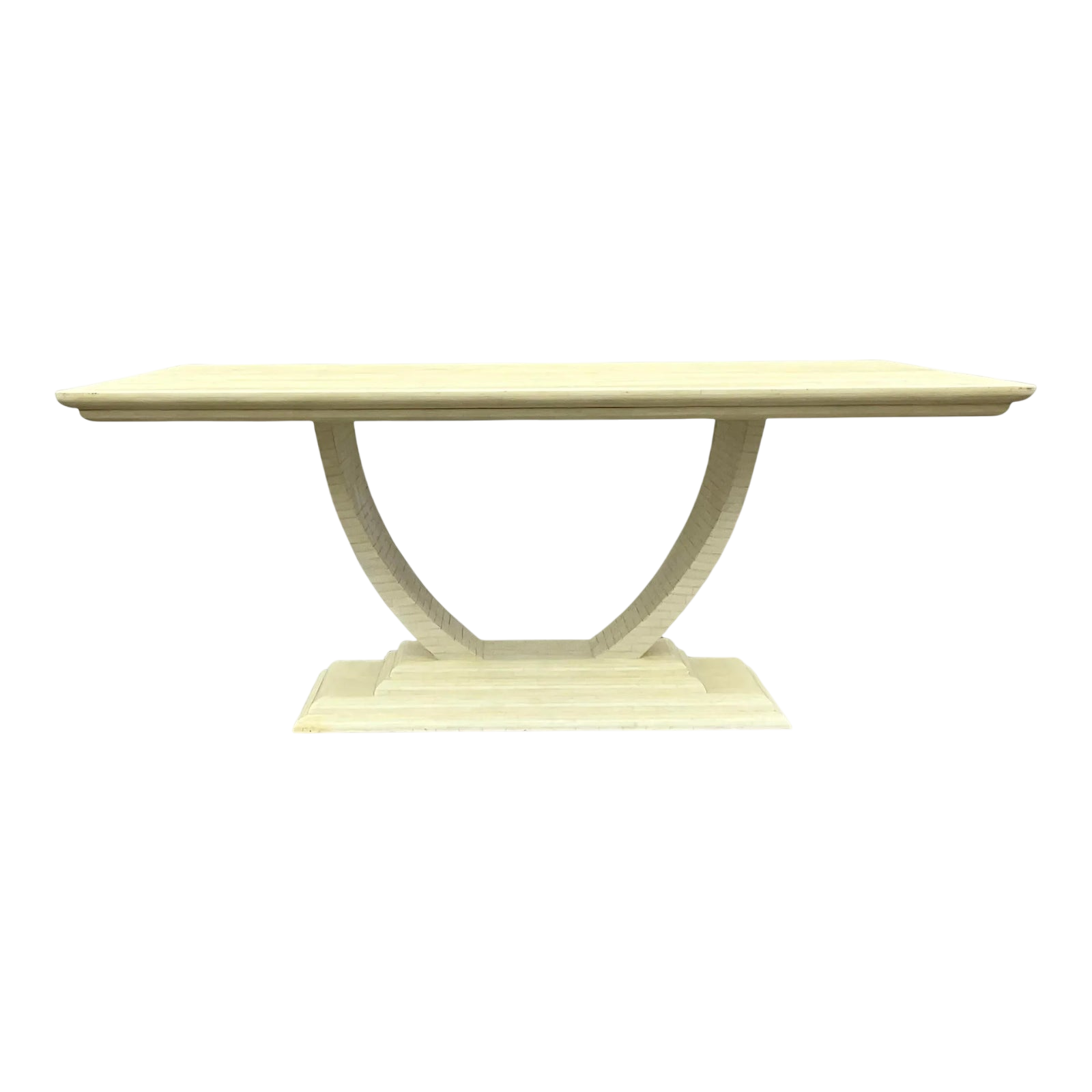 Late 20th Century Vintage Deco Tessallated Bone Jimeco Dining Table - Detail view
