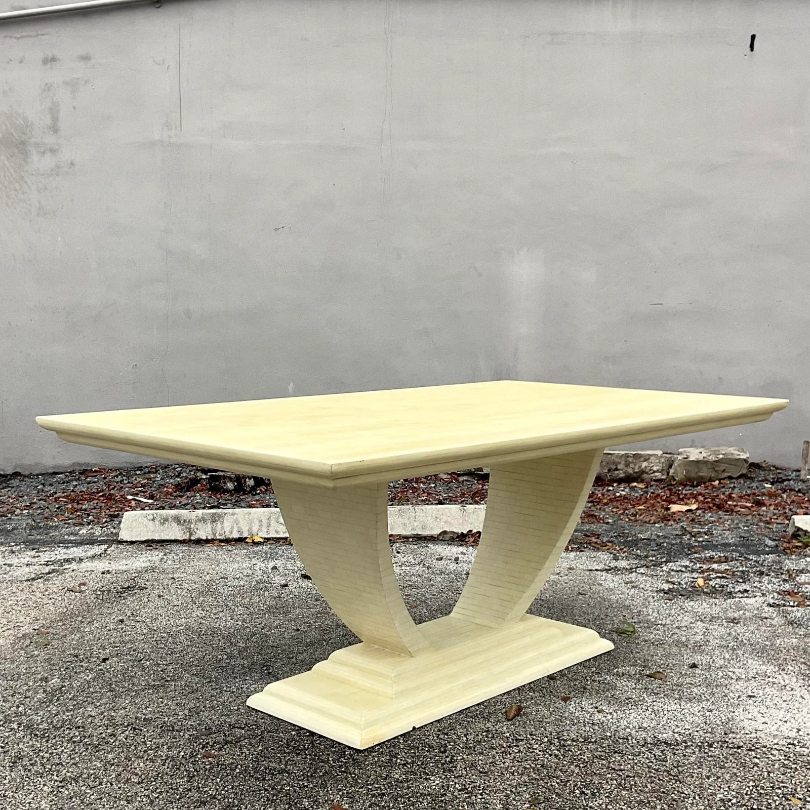 Late 20th Century Vintage Deco Tessallated Bone Jimeco Dining Table - Top view