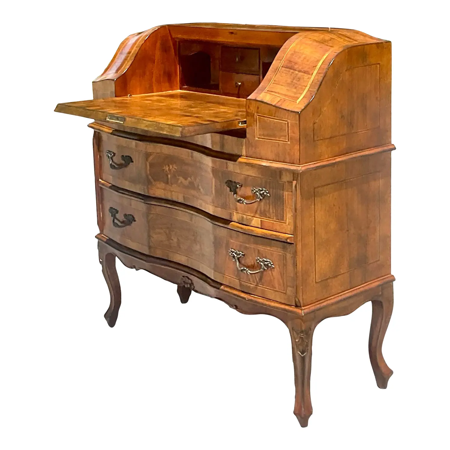 Late 20th Century Vintage Italian Inlaid Animal Marquetry Writing Desk