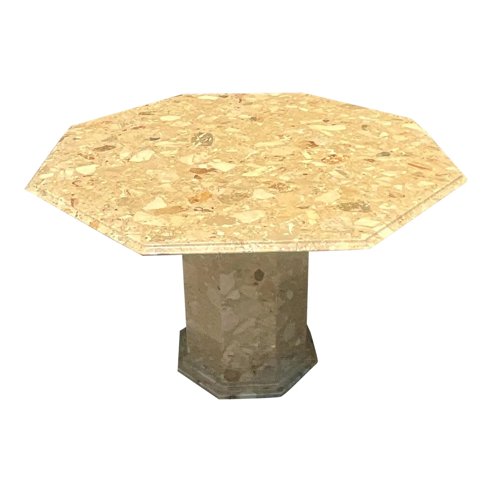 Late 20th Century Vintage Italian Octagon Stone Center Table