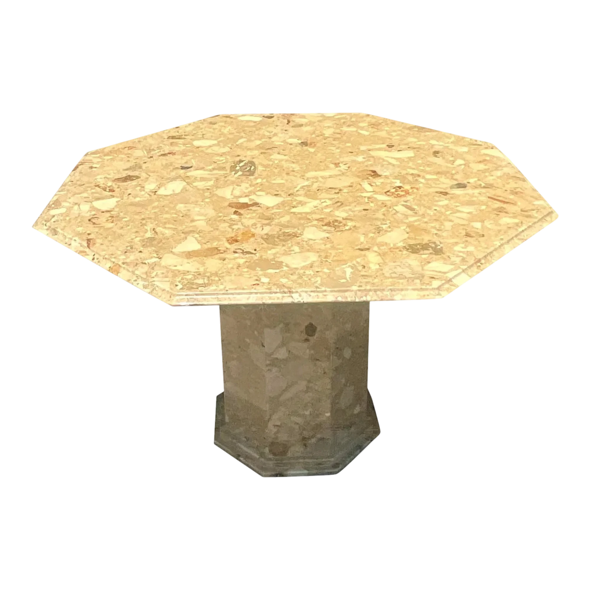 Late 20th Century Vintage Italian Octagon Stone Center Table