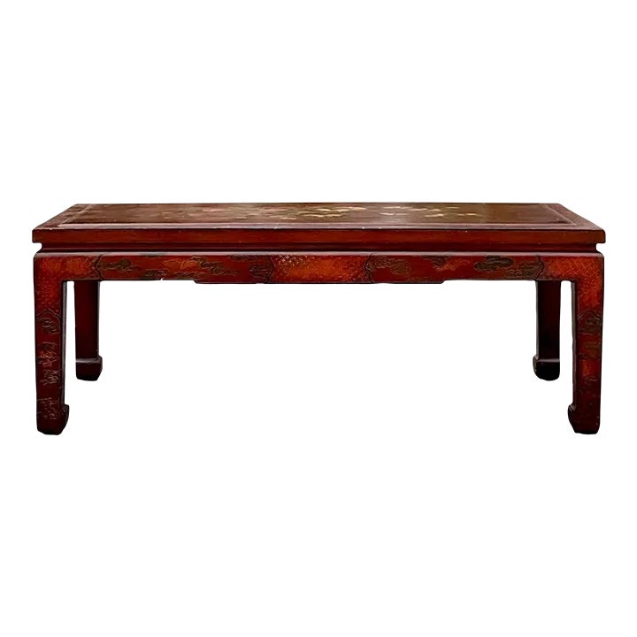 Late 20th Century Vintage Regency Hand Painted Lacquered Coffee Table