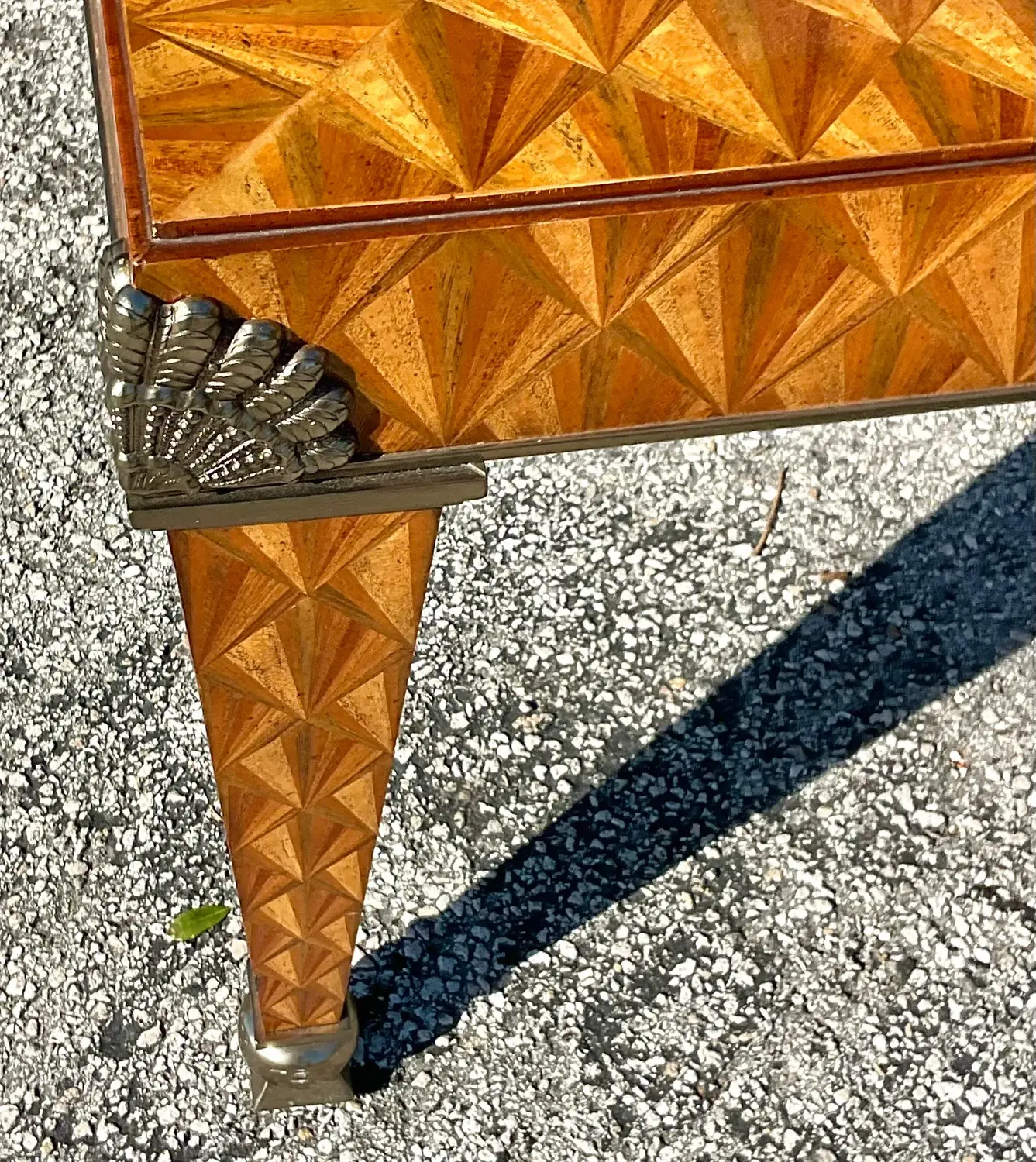 Late 20th Century Vintage Regency Maitland Smith Inlay Coffee Table - Back view