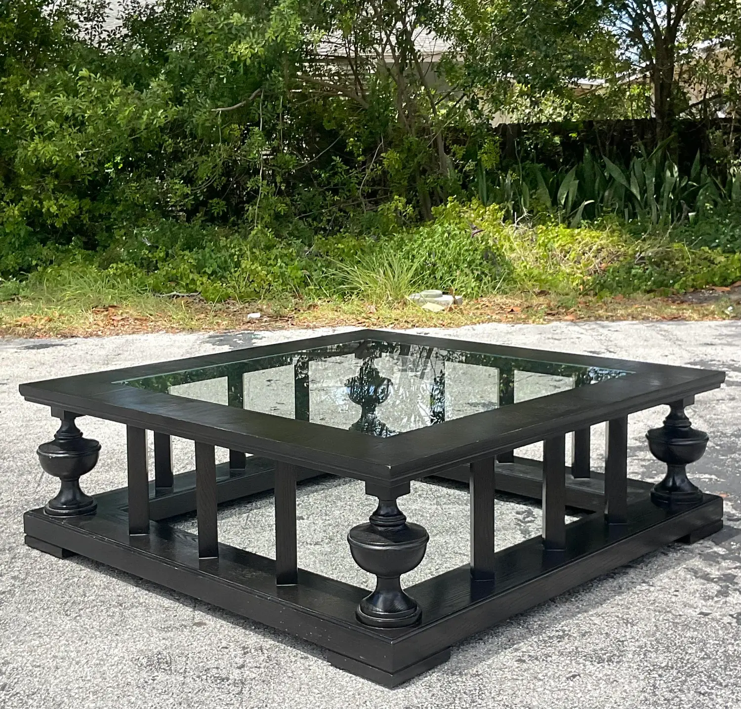 Late 20th Century Vintage Regency Pediment Coffee Table After John Roselli - Top view