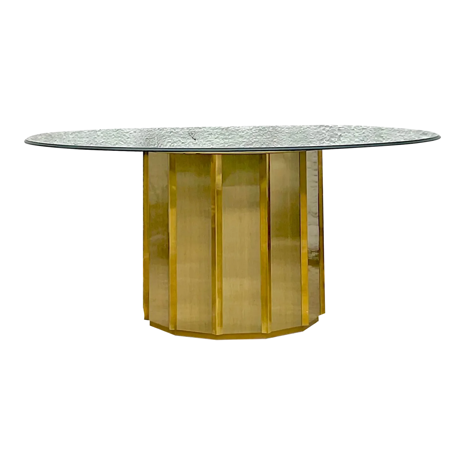 Mid 20th Century After Bernard Rohne for Mastercraft Faceted Dining Table - Detail view