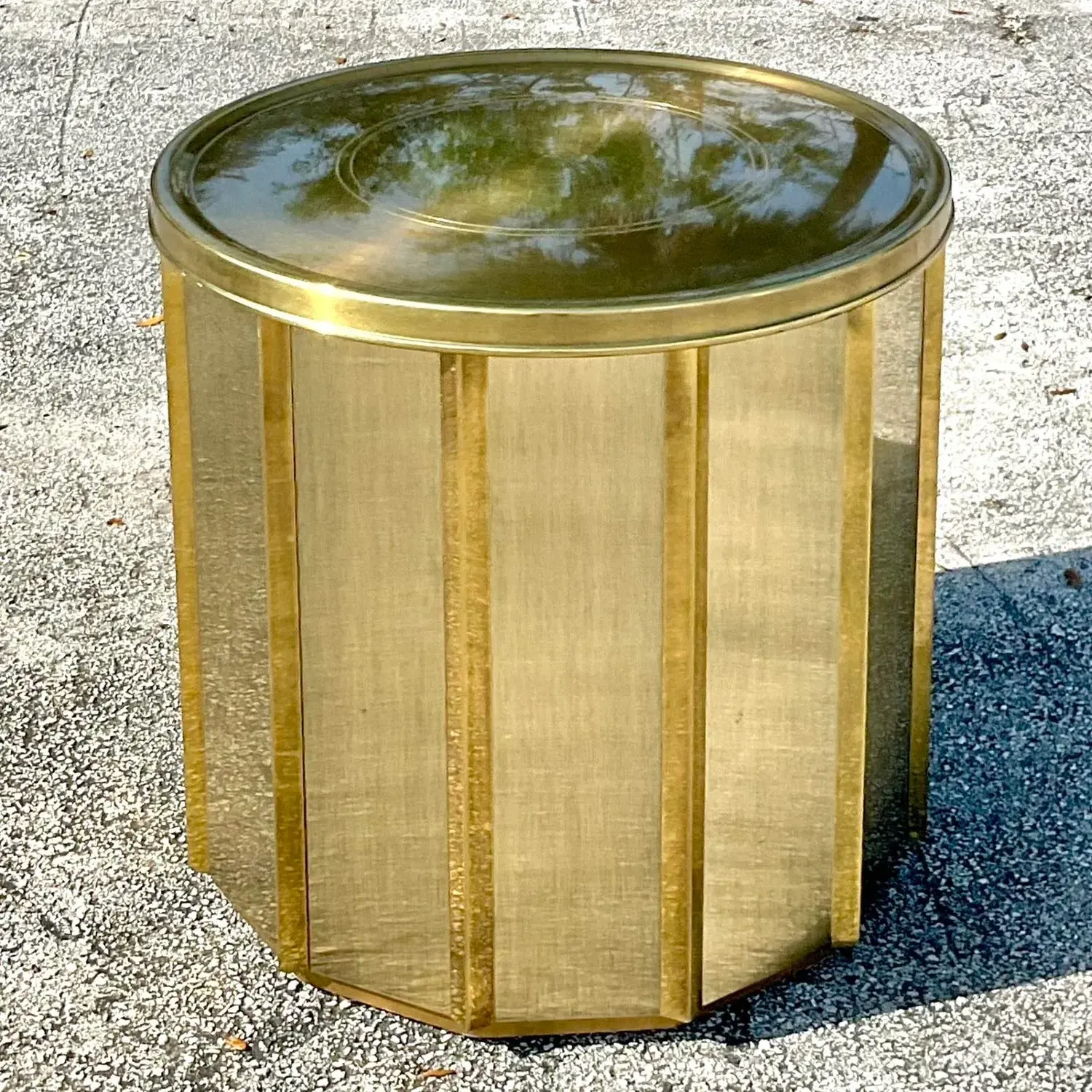 Mid 20th Century After Bernard Rohne for Mastercraft Faceted Dining Table - Side view