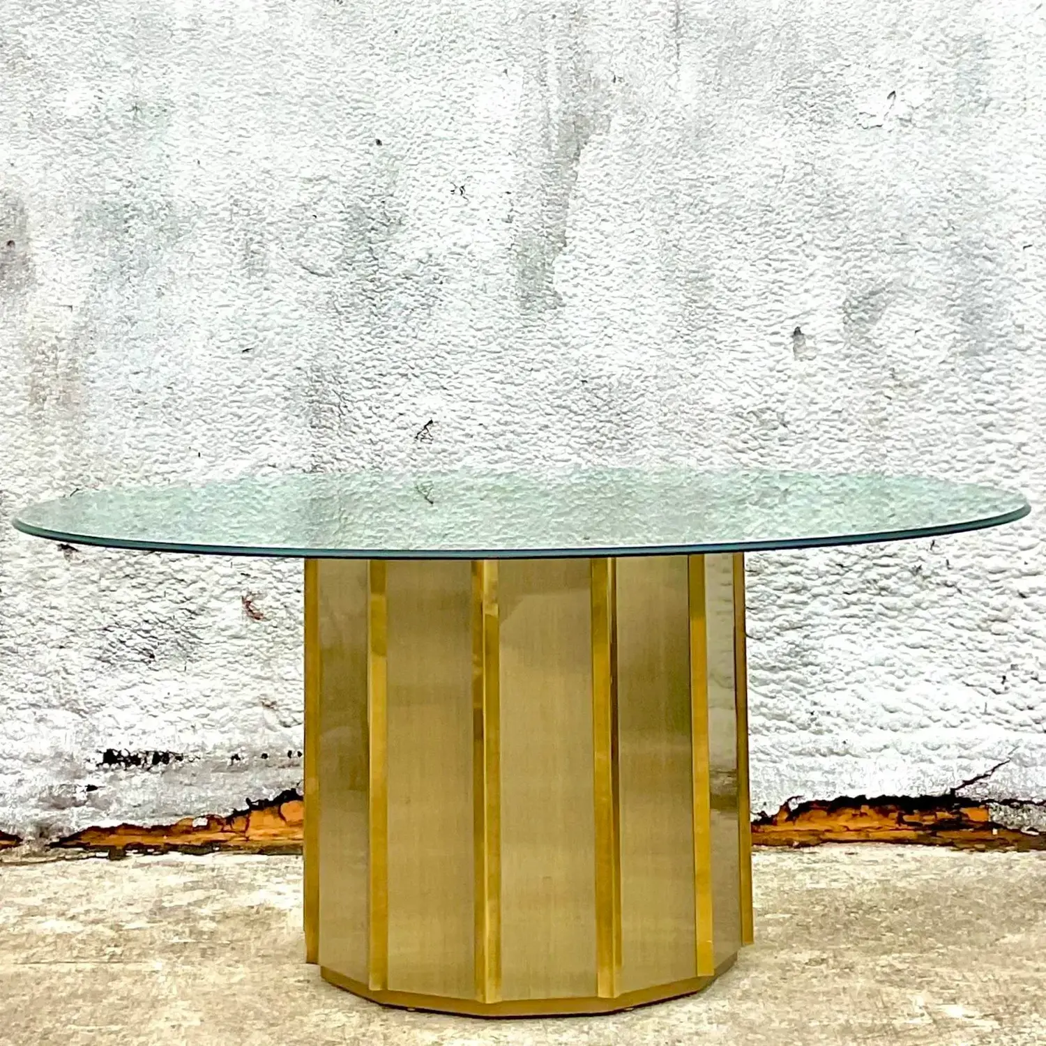 Mid 20th Century After Bernard Rohne for Mastercraft Faceted Dining Table - Back view