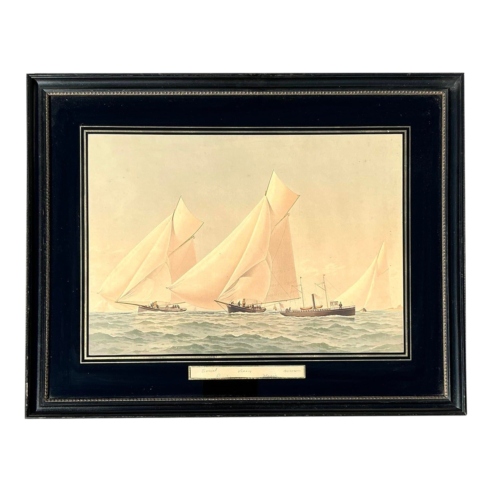 Mid 20th Century America's Cup Print, Framed