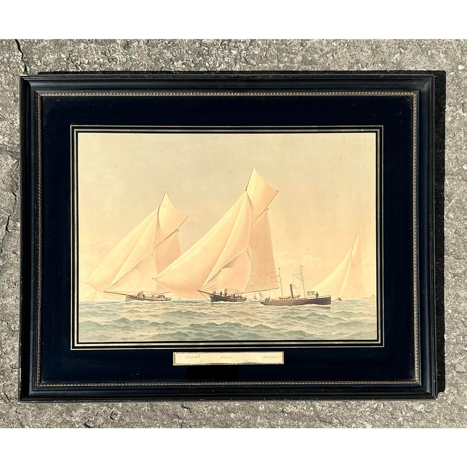 Mid 20th Century America's Cup Print, Framed - Detail view