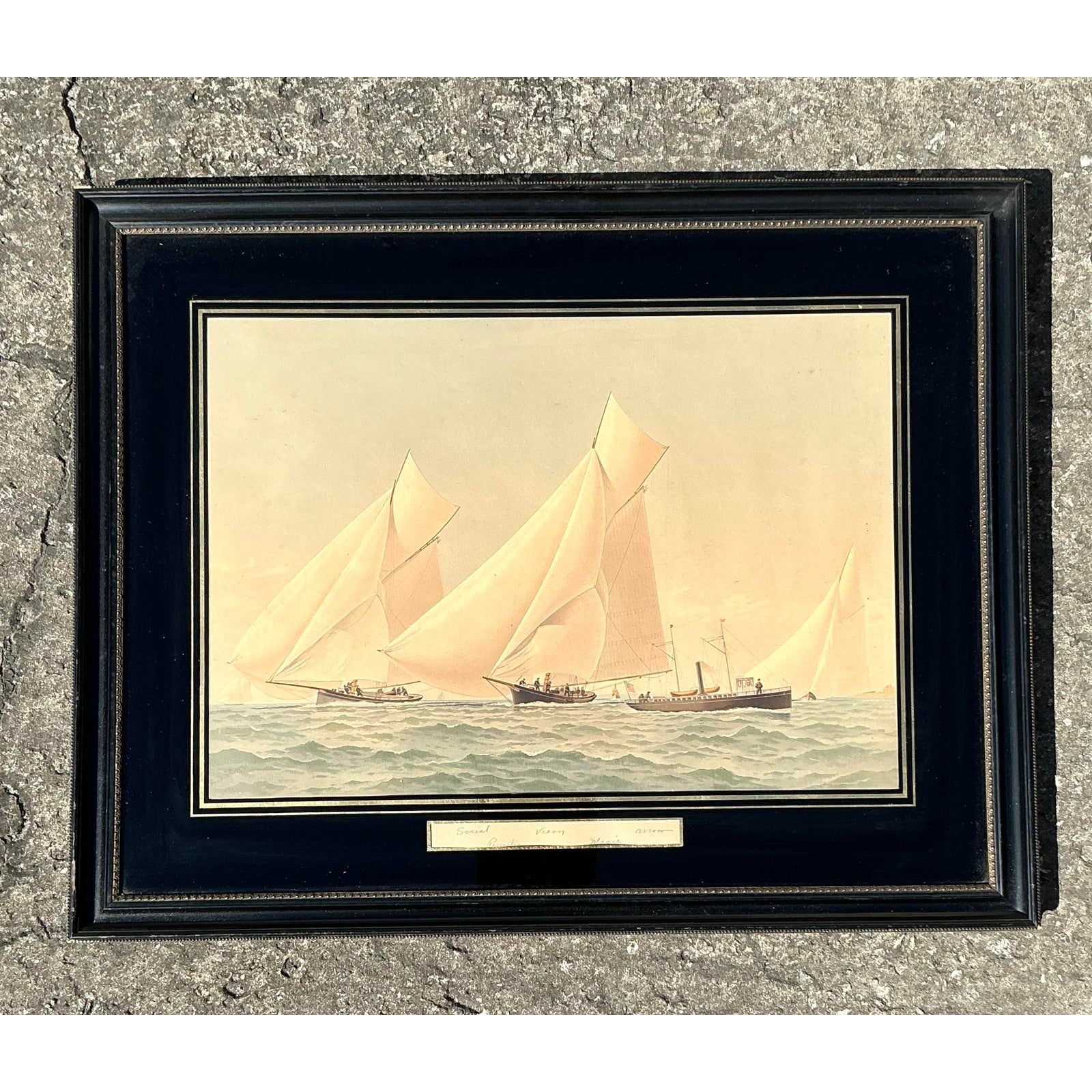 Mid 20th Century America's Cup Print, Framed - Top view