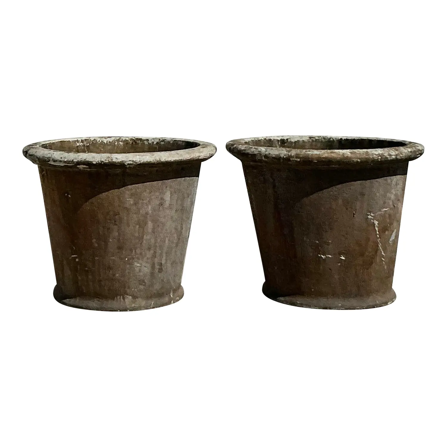 Mid 20th Century Boho Glazed Ceramic Clay Pots - A Pair
