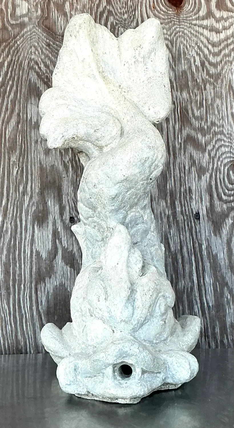 Mid 20th Century Regency Cast Concrete Koi Fountain - Side view