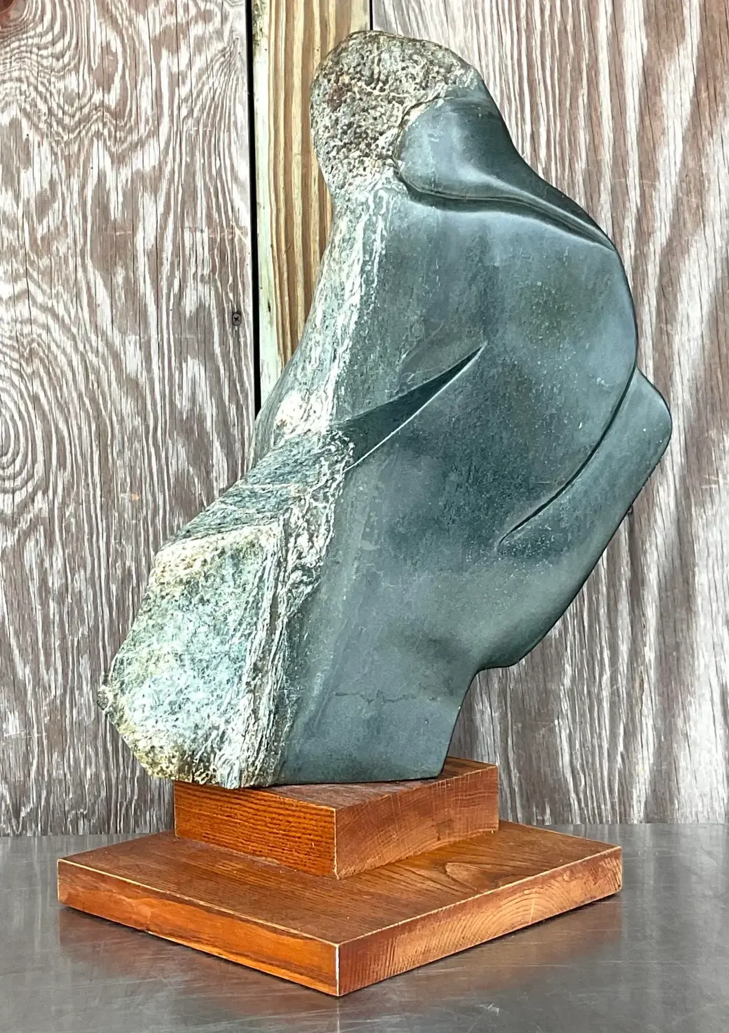 Mid 20th Century Vintage Boho Abstract Stone Sculpture - Detail view