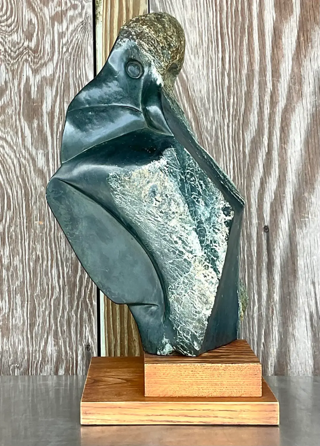 Mid 20th Century Vintage Boho Abstract Stone Sculpture - Top view