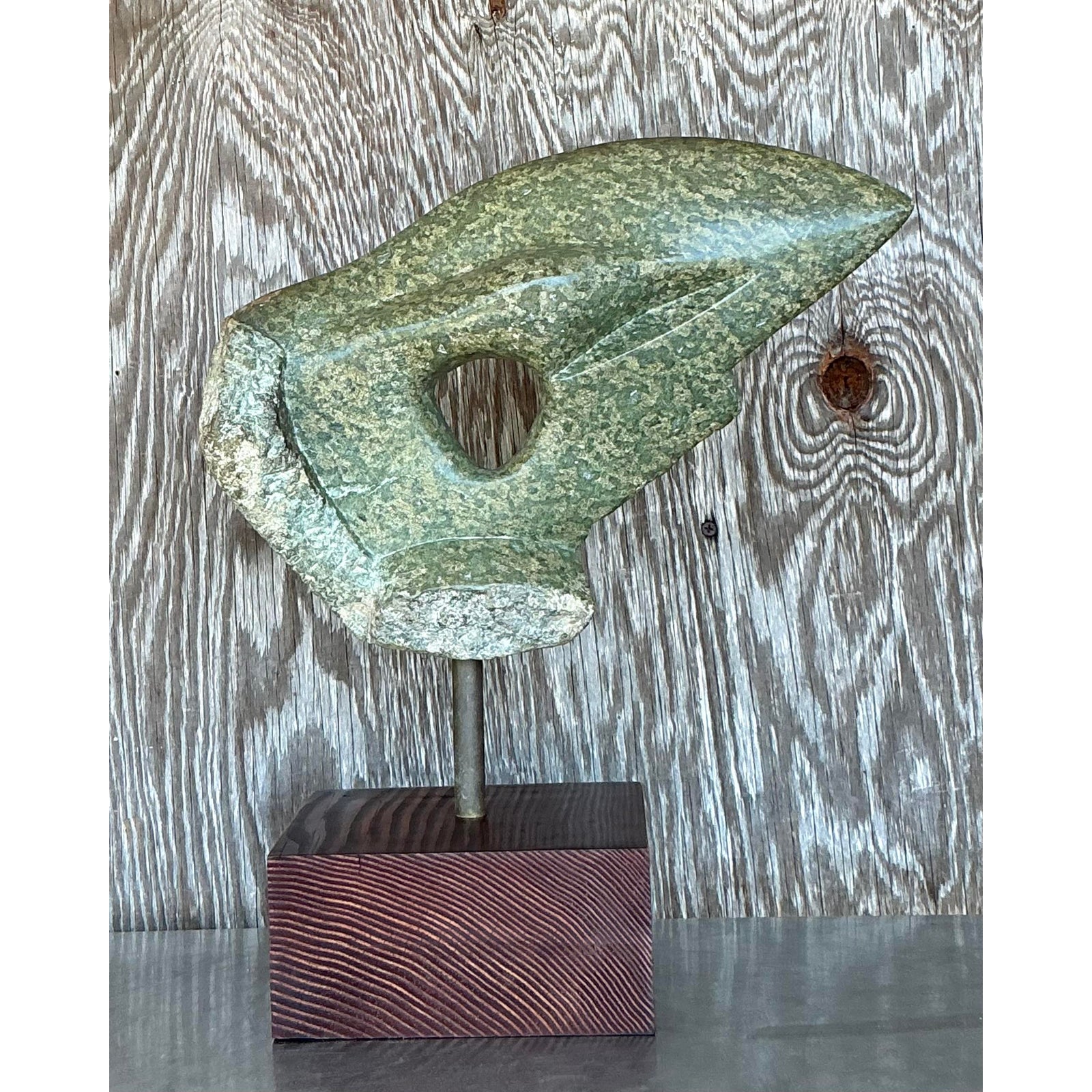 Mid 20th Century Vintage Boho Abstract Stone Sculpture - Detail view