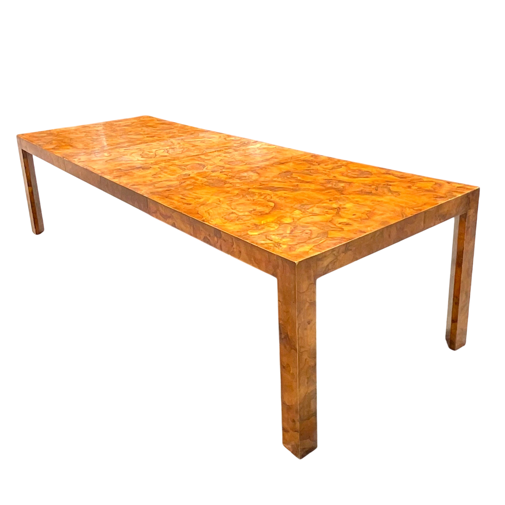 Mid 20th Century Vintage Italian Olive Burl Wood Extendable Dining Table - Detail view