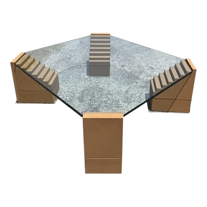 Mid 20th Century Vintage Postmodern Stacked Steps Coffee Table - Detail view