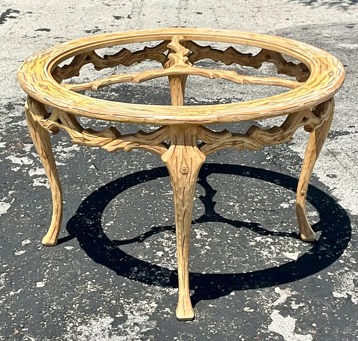 Mid 20th Century Vintage Regency Faux Bois Dining Table - Side view