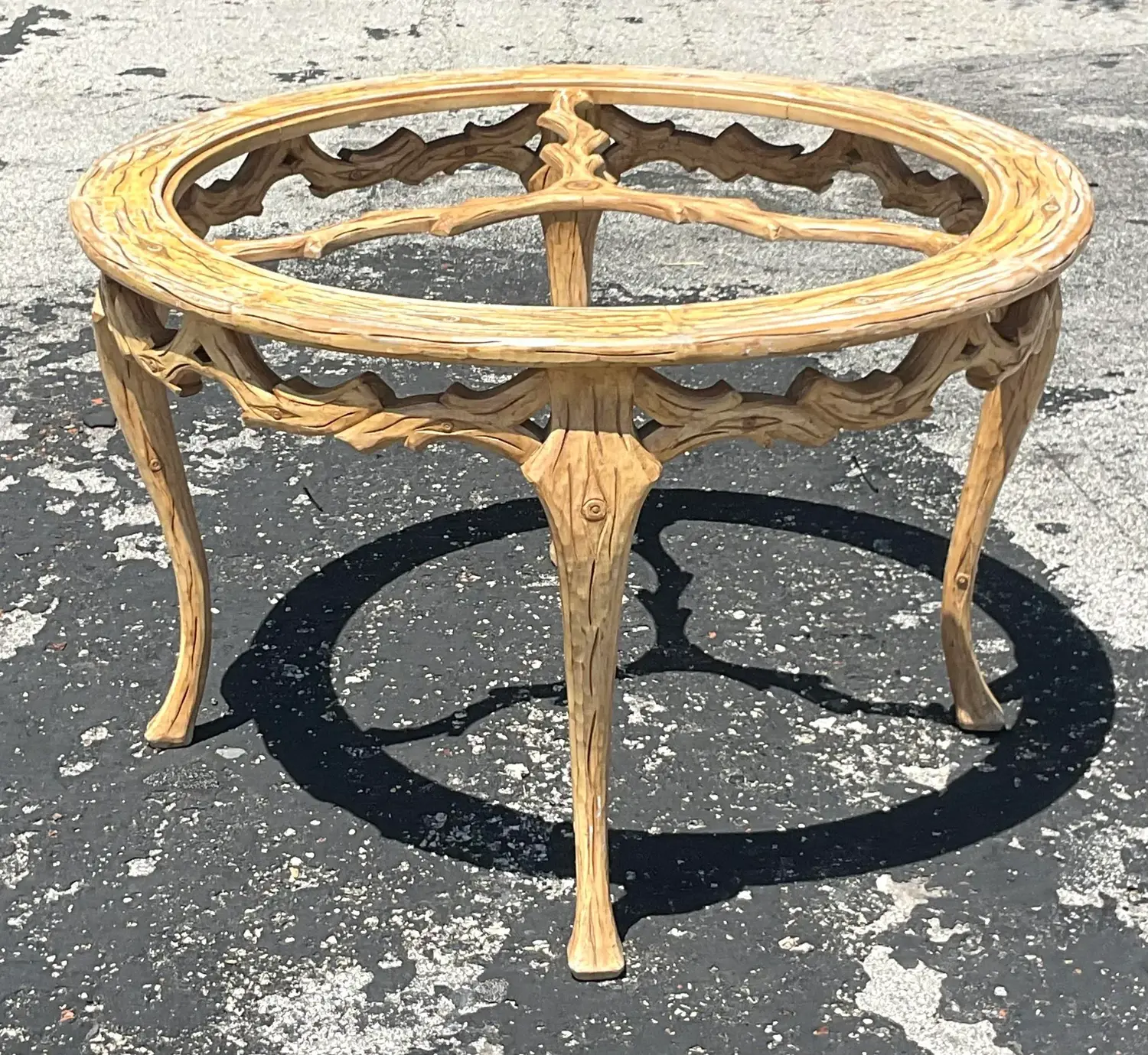 Mid 20th Century Vintage Regency Faux Bois Dining Table - Back view